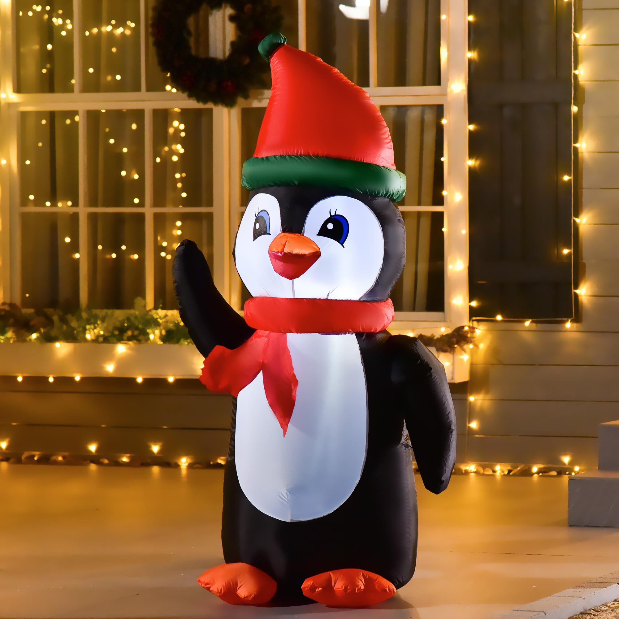 HOMCOM Aufblasbarer Weihnachts-Pinguin  