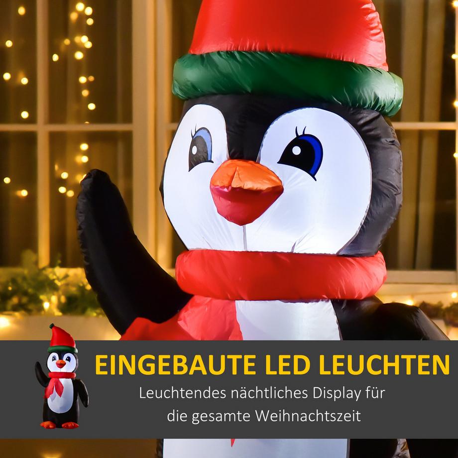 HOMCOM Pingouin de Noël gonflable  