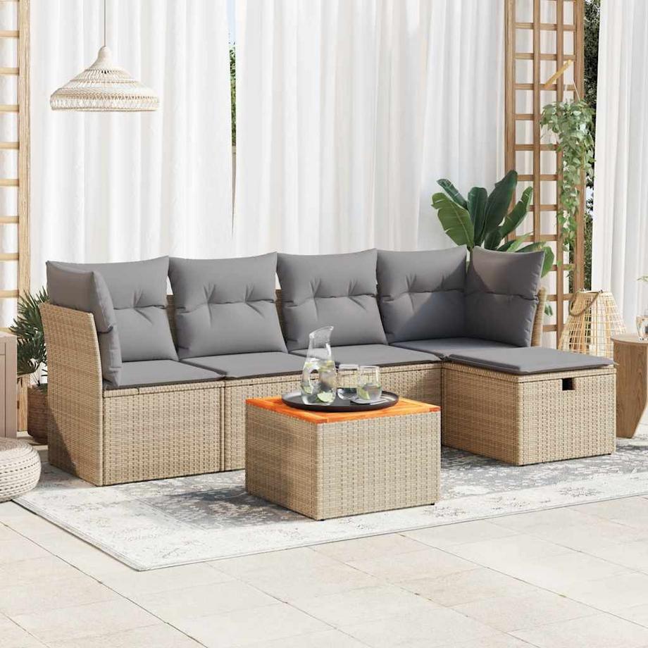 VidaXL set di divani da giardino Polirattan  