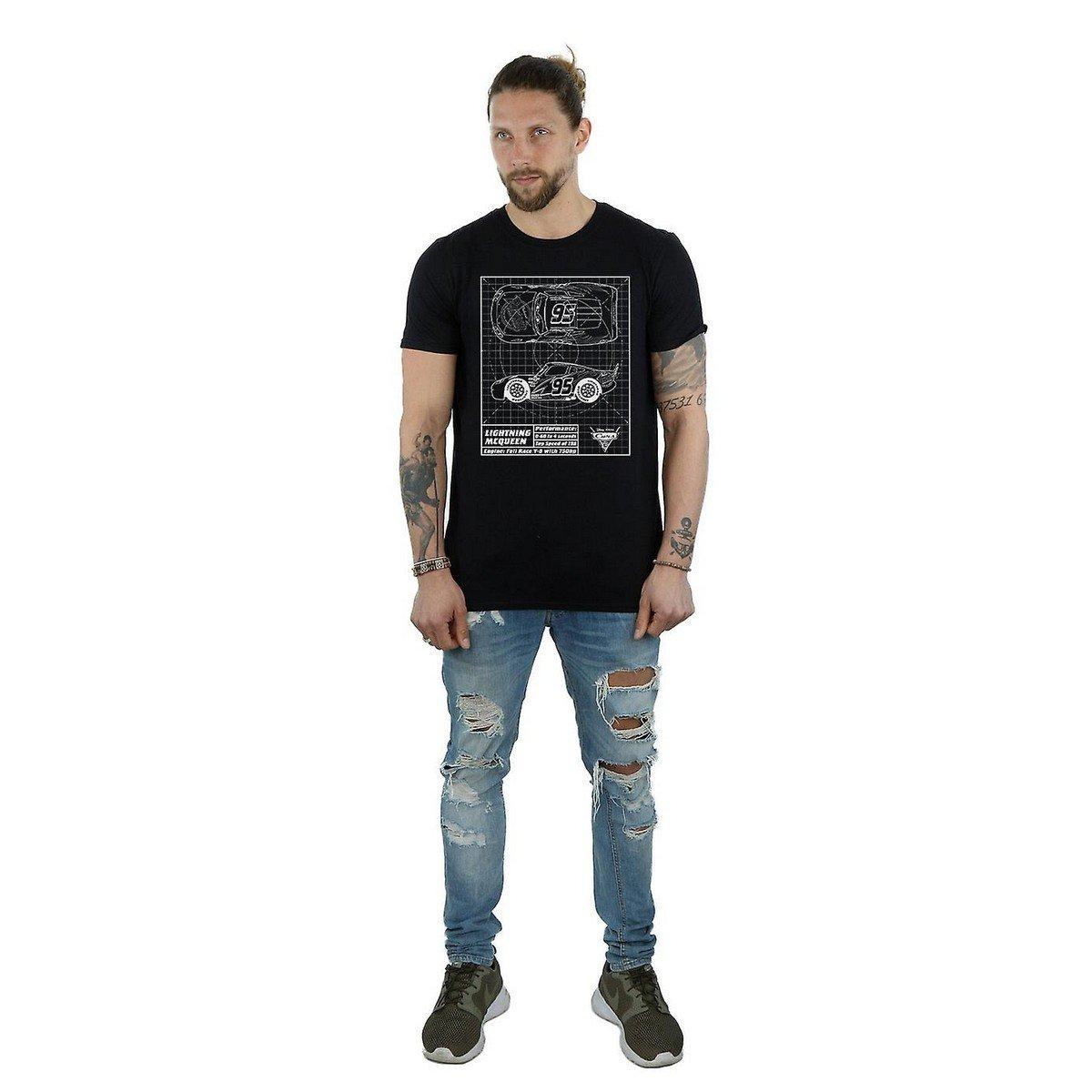 Cars Lightning McQueen Blueprint Print T-Shirt  