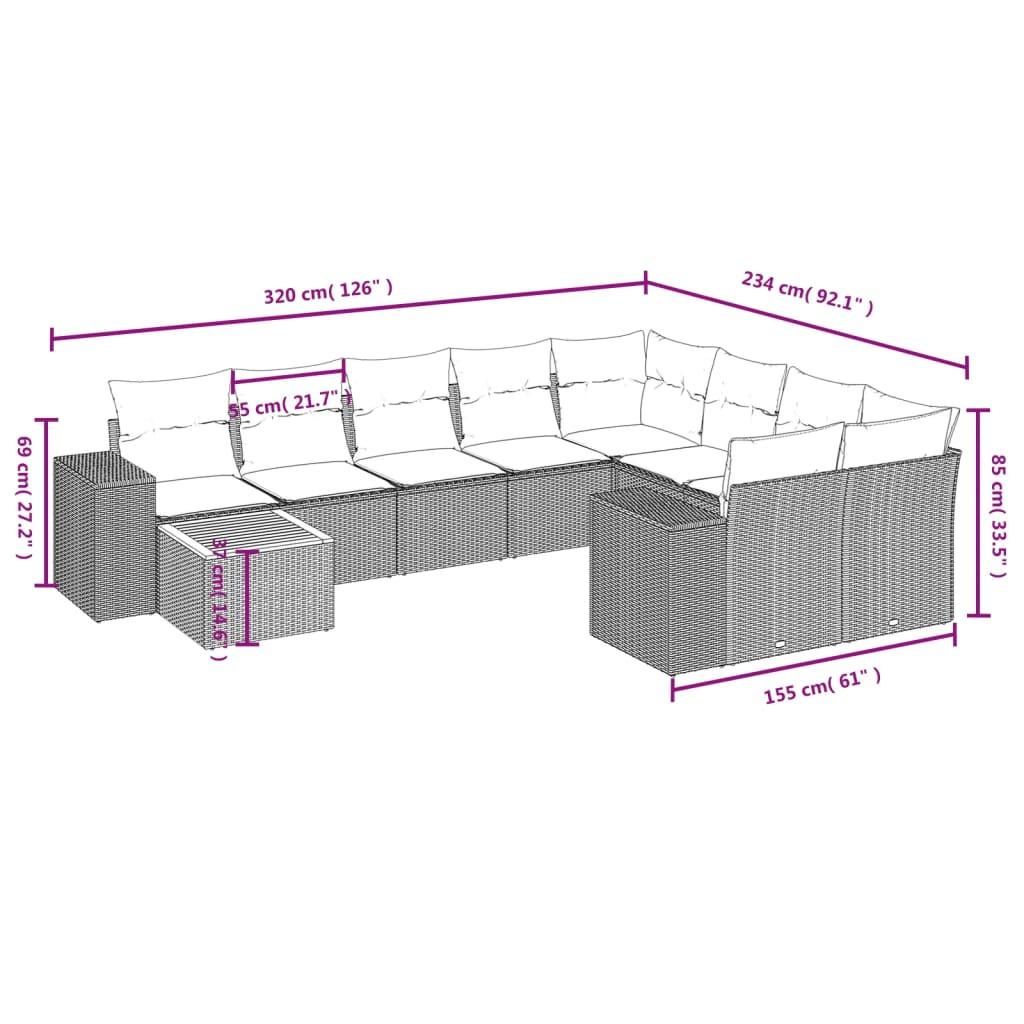 VidaXL Ensemble de canapés de jardin rotin synthétique  