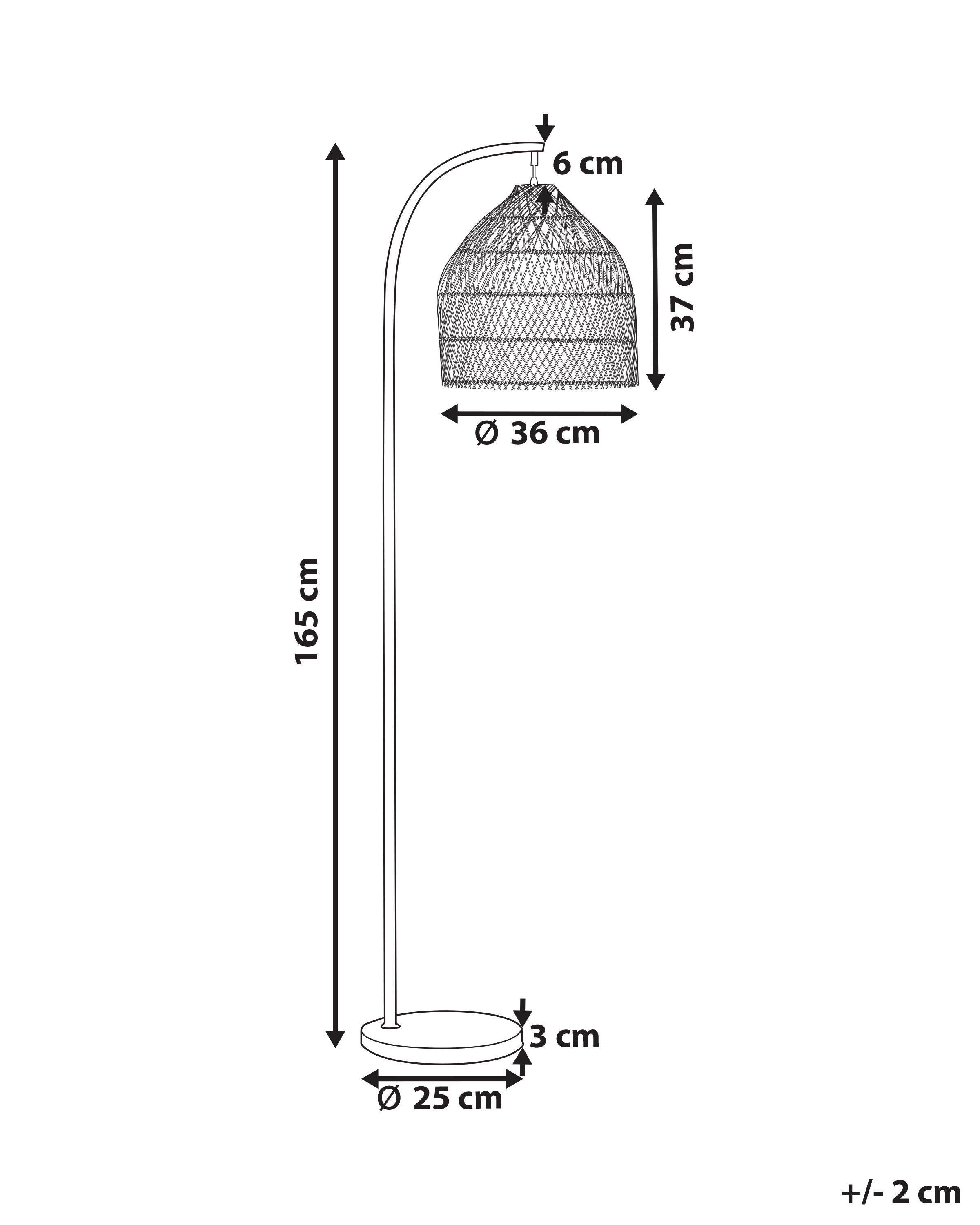 Beliani Lampadaire en Rotin Traditionnel BERNICA  