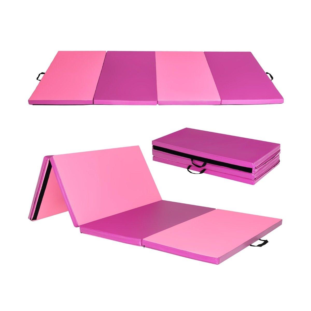 Northix  Tappetino da ginnastica con rivestimento sfoderabile in ecopelle 240 x 117 x 5 cm rosso + rosa 