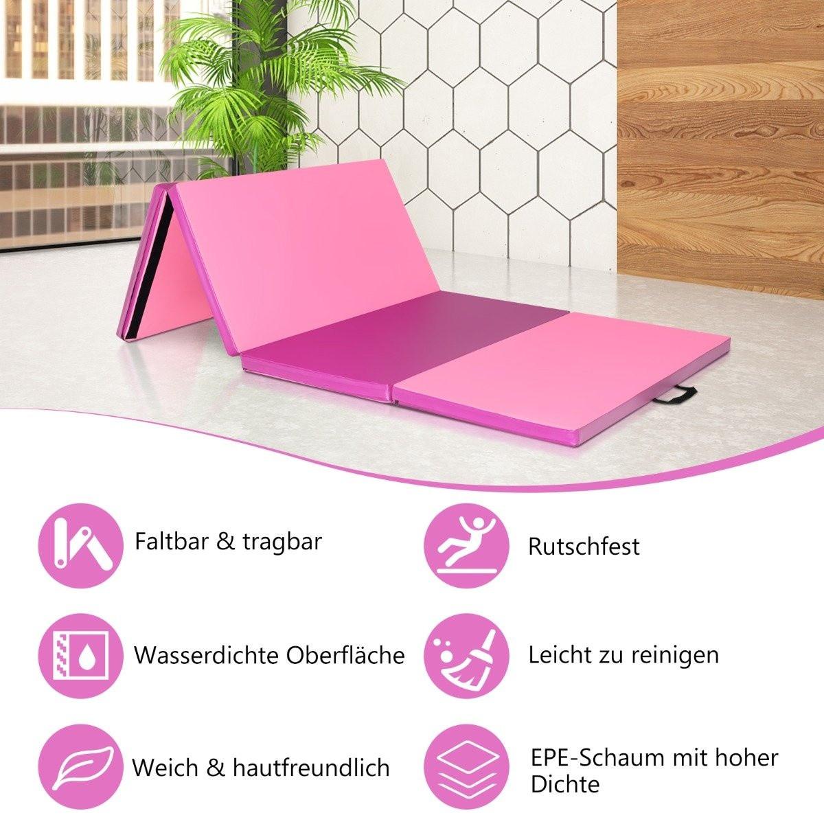 Northix  Tappetino da ginnastica con rivestimento sfoderabile in ecopelle 240 x 117 x 5 cm rosso + rosa 