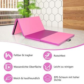 Northix  Tappetino da ginnastica con rivestimento sfoderabile in ecopelle 240 x 117 x 5 cm rosso + rosa 