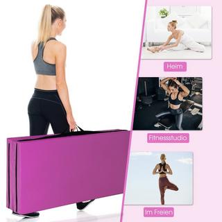 Northix  Tappetino da ginnastica con rivestimento sfoderabile in ecopelle 240 x 117 x 5 cm rosso + rosa 