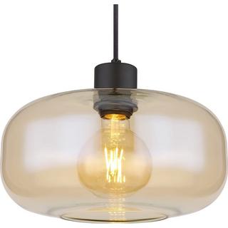 mutoni Lampe à suspension Giuseppe métal verre noir mat 1xE27  