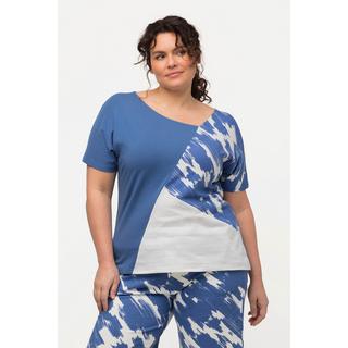 Ulla Popken  T-Shirt, asymmetrischer Ausschnitt, Halbarm, Biobaumwolle 