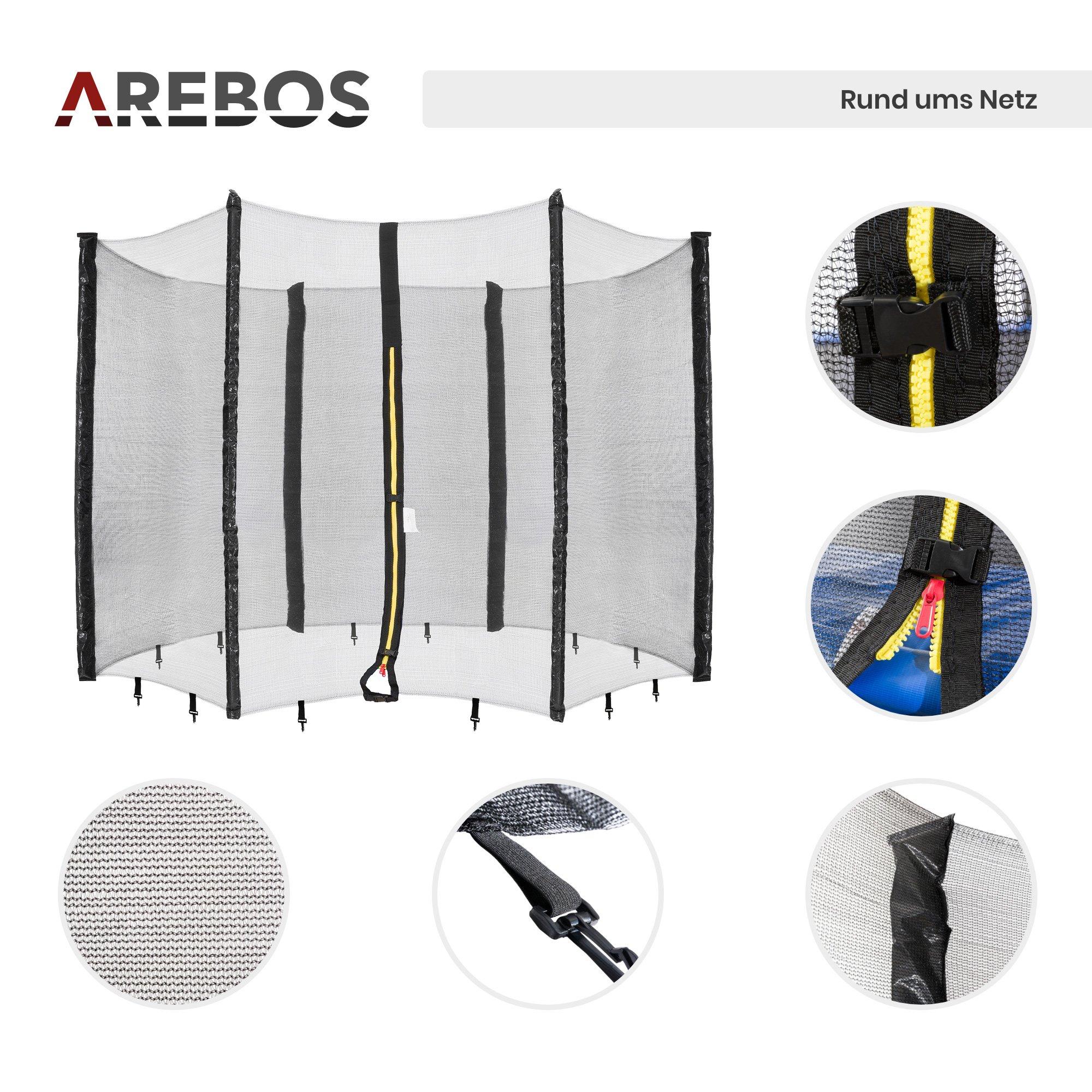 Arebos  Trampoline Filet de sécurité + Couverture de bord Protection de bord Filet Pièces de rechange 