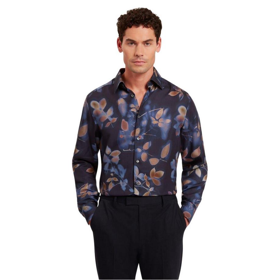 TED BAKER  Camicia Regolare Stampa Foglia 