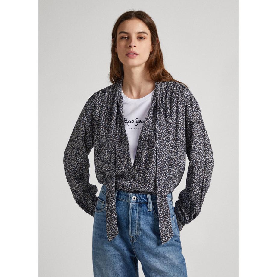 Pepe Jeans London Chemisier Javiera avec col à nouer  