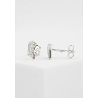 MUAU Schmuck  Ohrstecker Gelbgold 750 Diamant 0.06ct. 9x6mm 