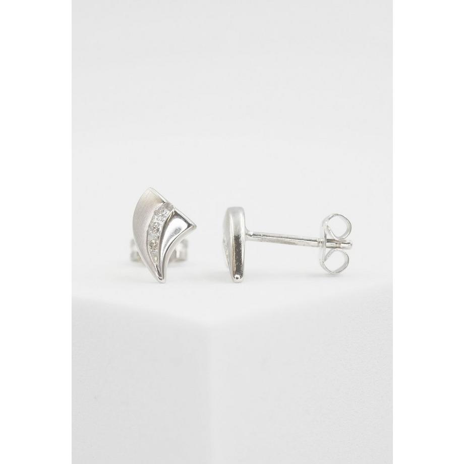 MUAU Schmuck  Ohrstecker Gelbgold 750 Diamant 0.06ct. 9x6mm 