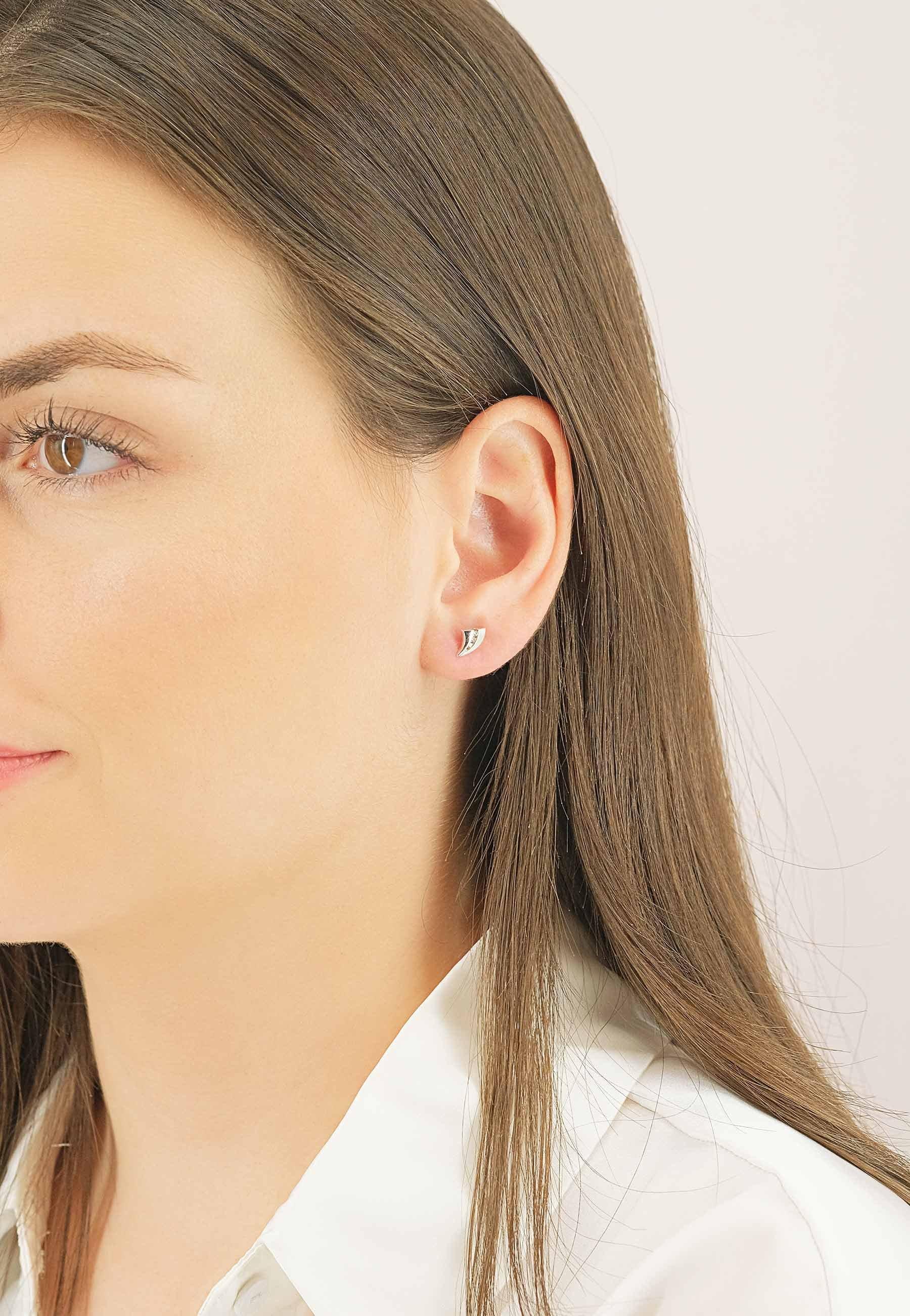 MUAU Schmuck  Ohrstecker Gelbgold 750 Diamant 0.06ct. 9x6mm 