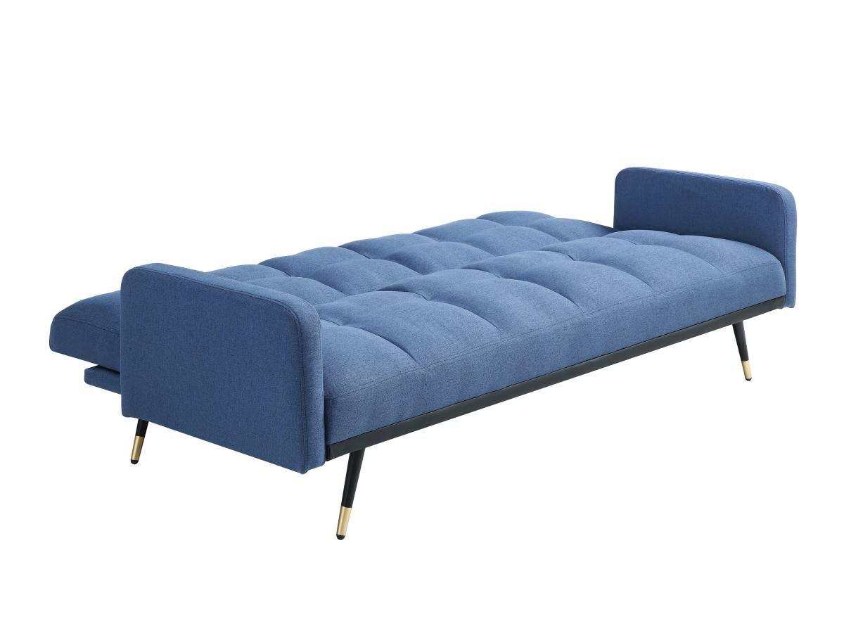 Vente-unique Canapé 3 places convertible en tissu bleu ROREMA  