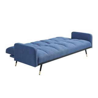 Vente-unique Canapé 3 places convertible en tissu bleu ROREMA  