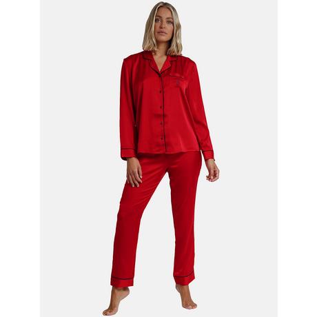 Admas  Pyjama-Satin-Loungewear Hemd und Hose Classic 