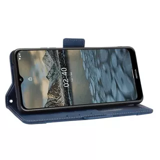 Cover-Discount  Nokia 2.4 - Etui mit vielen Kartenfächer Blau