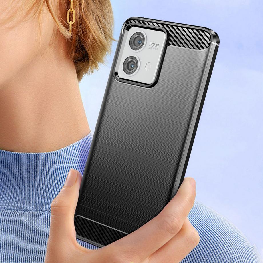 Avizar  Coque Motorola Moto G84, Noir Carbone 