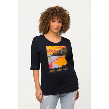 T-shirt oversized, paysage, col rond et manches courtes