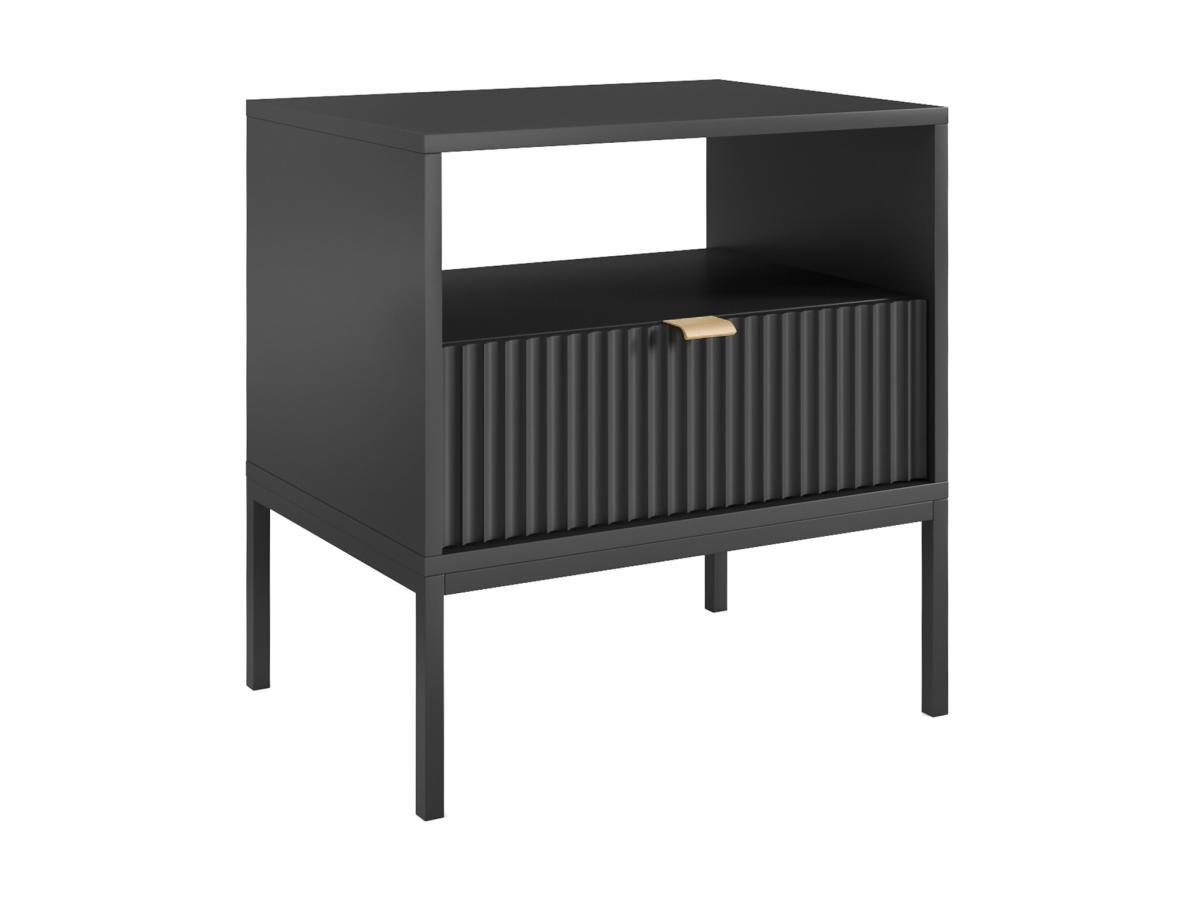 Vente-unique 2er-Set Nachttische mit 1 Schublade & 1 Ablage - Schwarz - LIOUBA von Pascal Morabito  