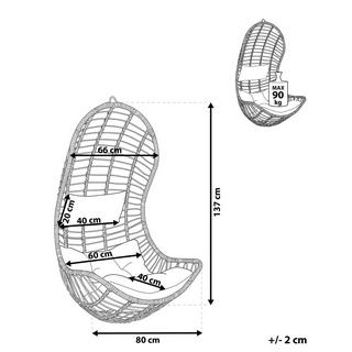 Beliani Fauteuil suspendu en Polyrotin Rétro PINETO  