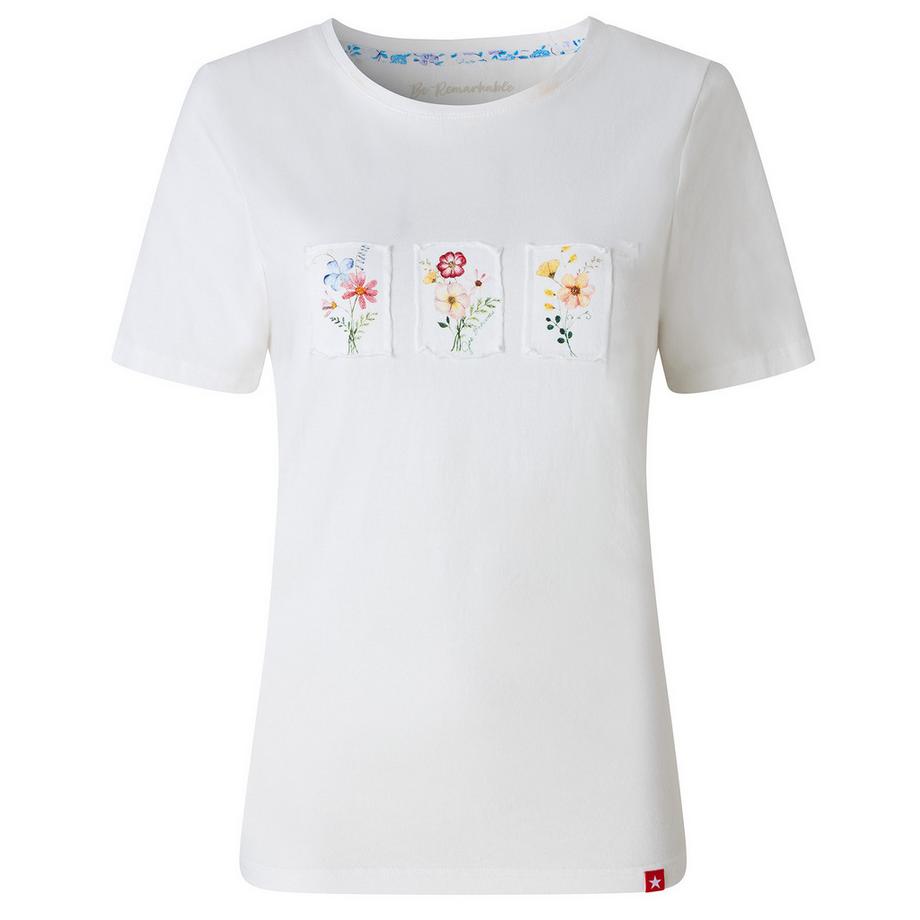Joe Browns T-Shirt mit floralem Patchmotiv  