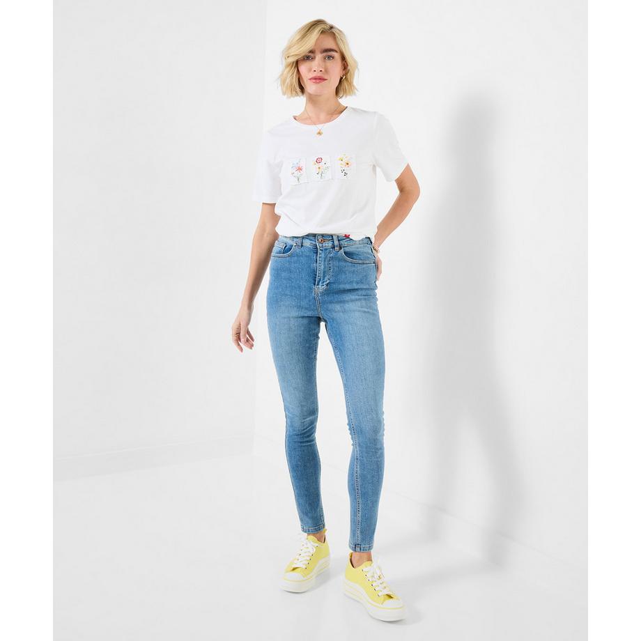 Joe Browns T-Shirt mit floralem Patchmotiv  