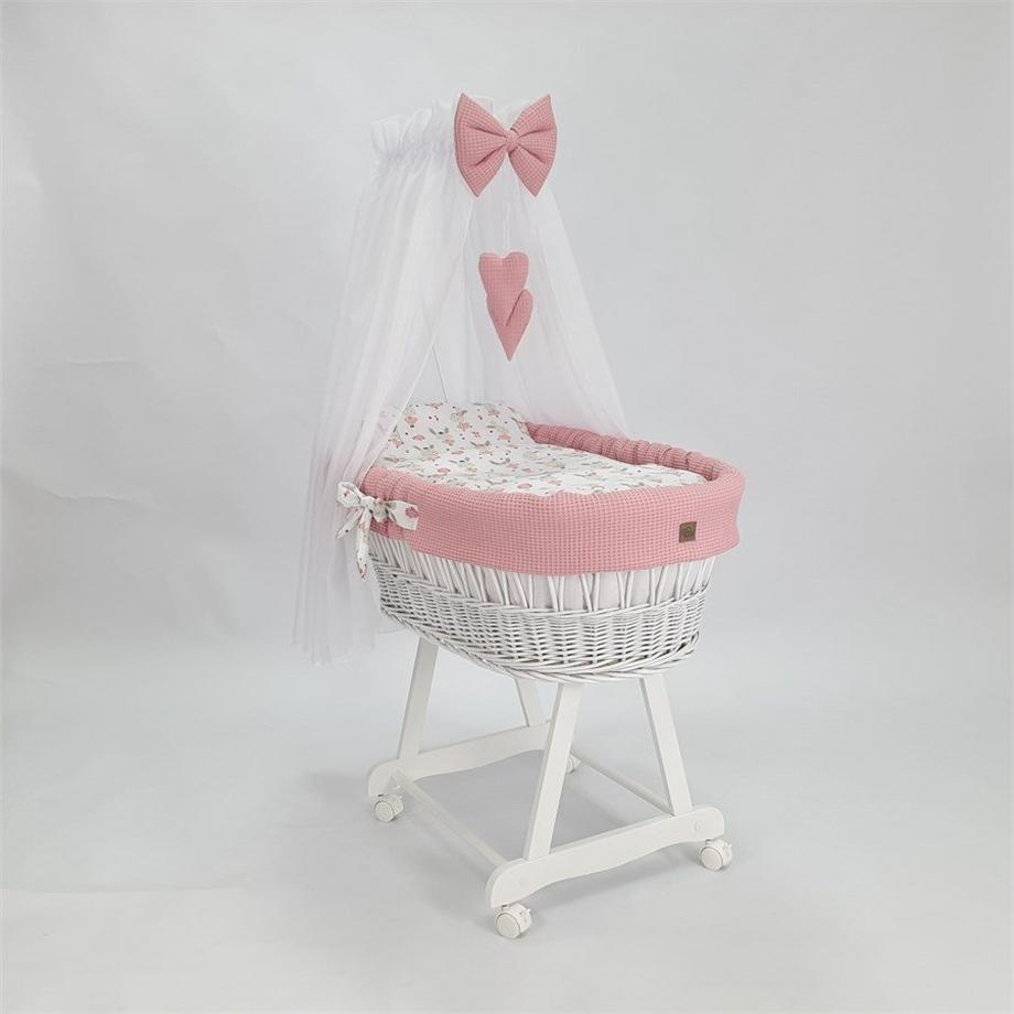 bisal  Berceau moïse complet à roulettes Lapin rose 