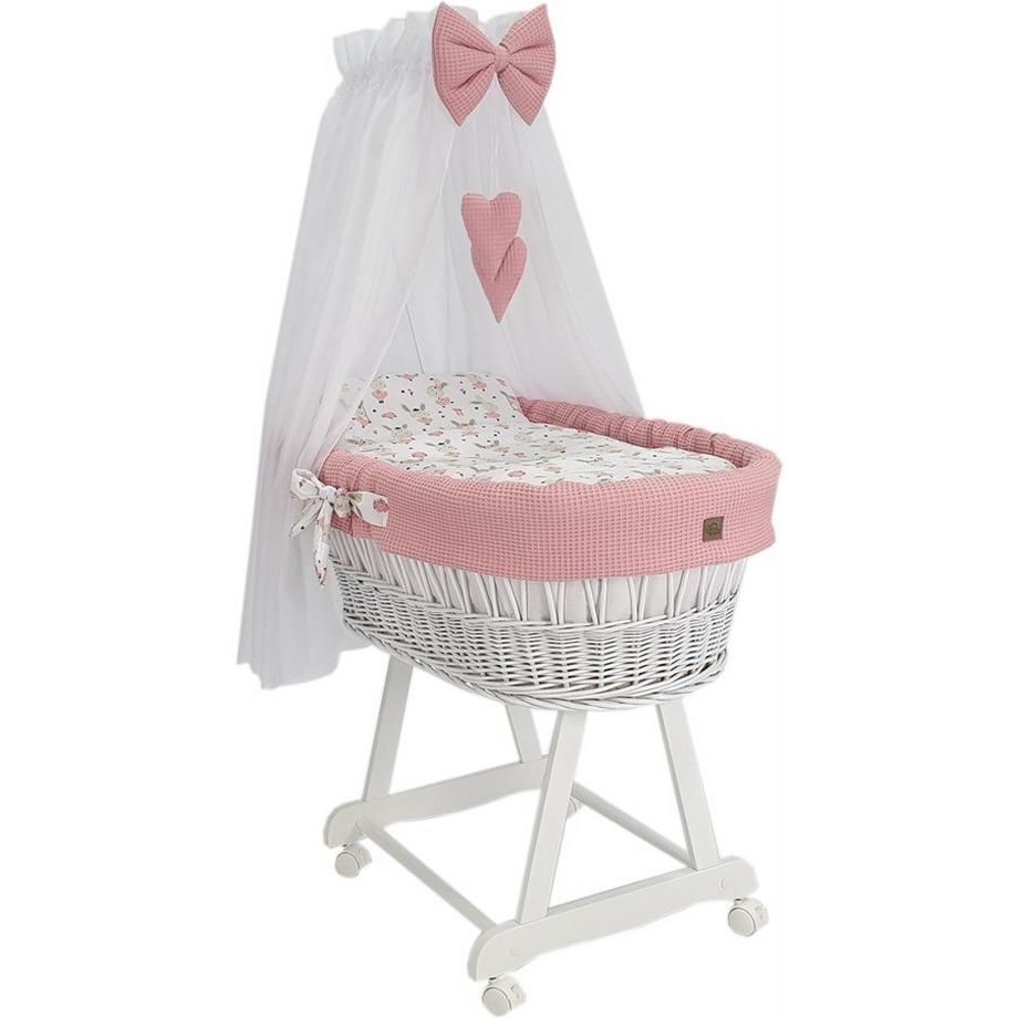 bisal  Berceau moïse complet à roulettes Lapin rose 