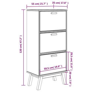 VidaXL Schuhschrank kiefernholz  