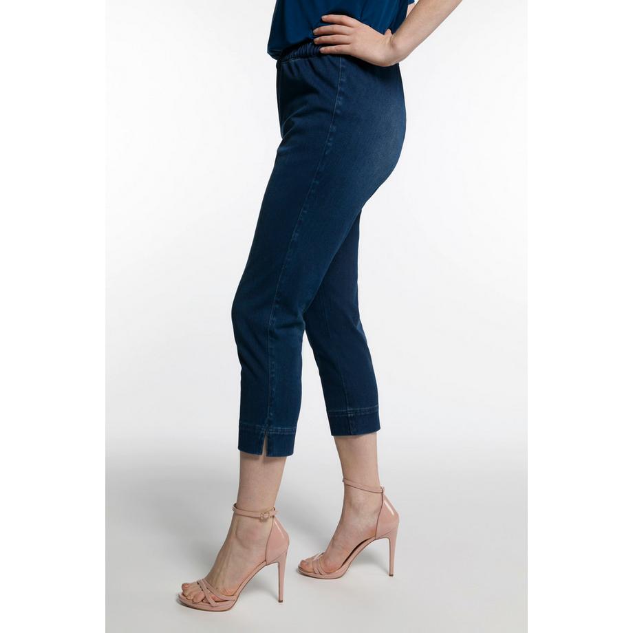 Ulla Popken Corsaire Sienna en jersey Jambe slim fente à l'ourlet  