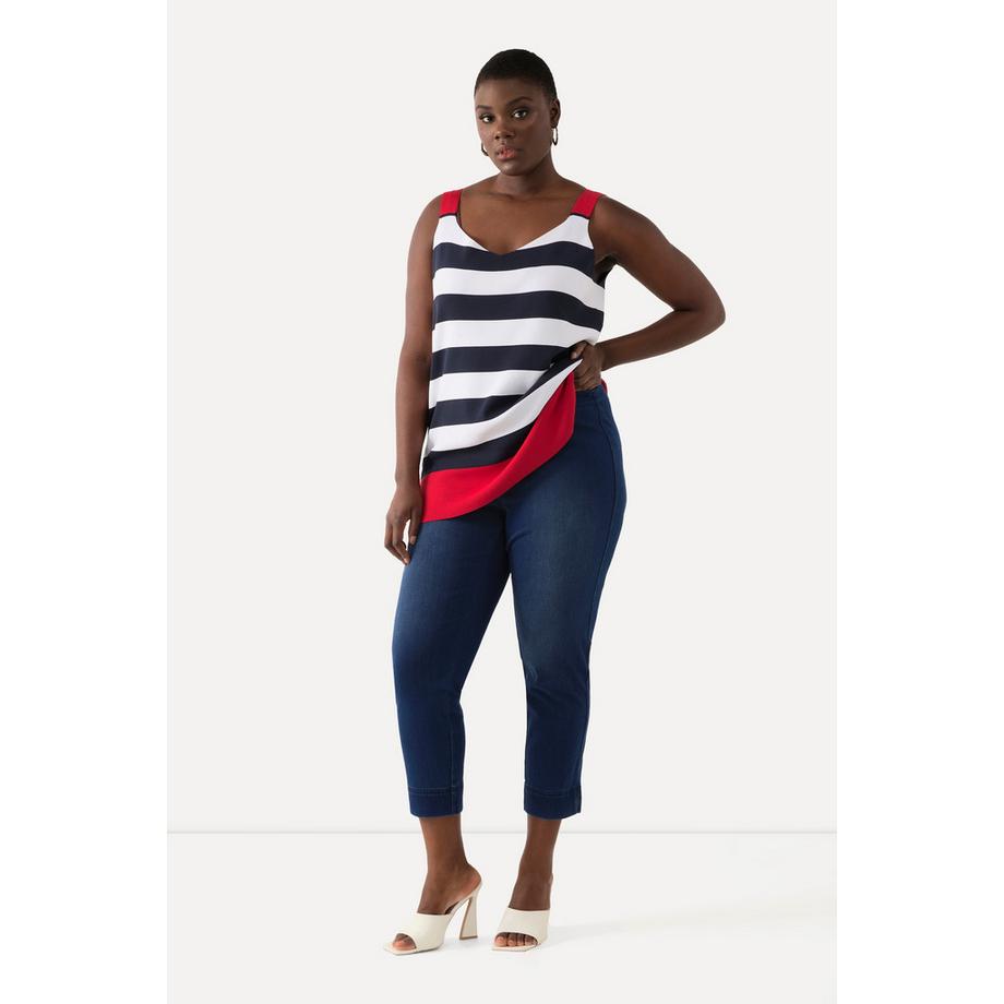 Ulla Popken Corsaire Sienna en jersey Jambe slim fente à l'ourlet  