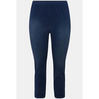 Ulla Popken Pantaloni Capri Sienna in jersey taglio aderente spacchetti sugli orli  