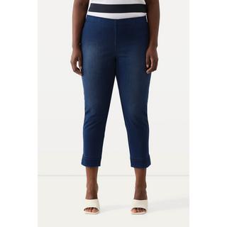 Ulla Popken Pantaloni Capri Sienna in jersey taglio aderente spacchetti sugli orli  