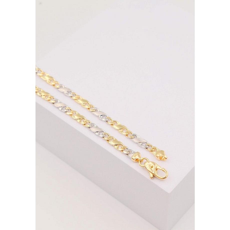 MUAU Schmuck  Armband Carrera Bicolor Gelb-/Weissgold 750, 22cm, 4mm 