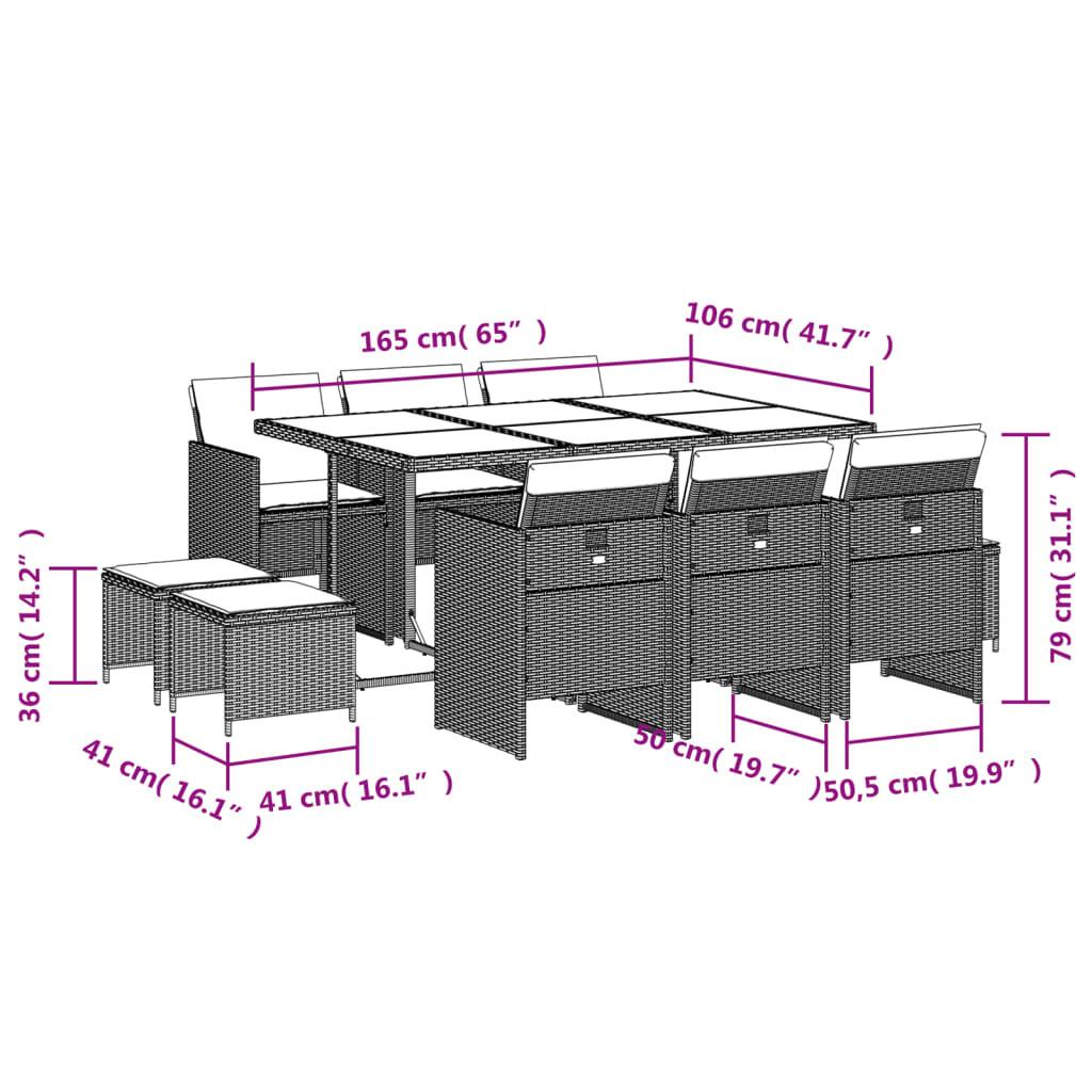 VidaXL Garten essgruppe poly-rattan  