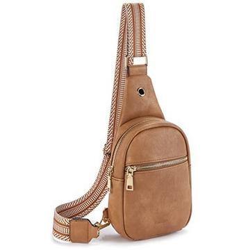 Sac à bandoulière de poitrine, sac à bandoulière en cuir PU, petit sac à bandoulière pour Sports de plein air/voyage/Shopping