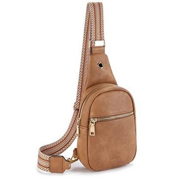 Brusttasche Sling Bag, PU Leder Crossbody Bag Klein Umhängetasche Schultertaschen für