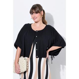 Ulla Popken T-shirt Bande Ourlet Col Rond Manches Courtes  