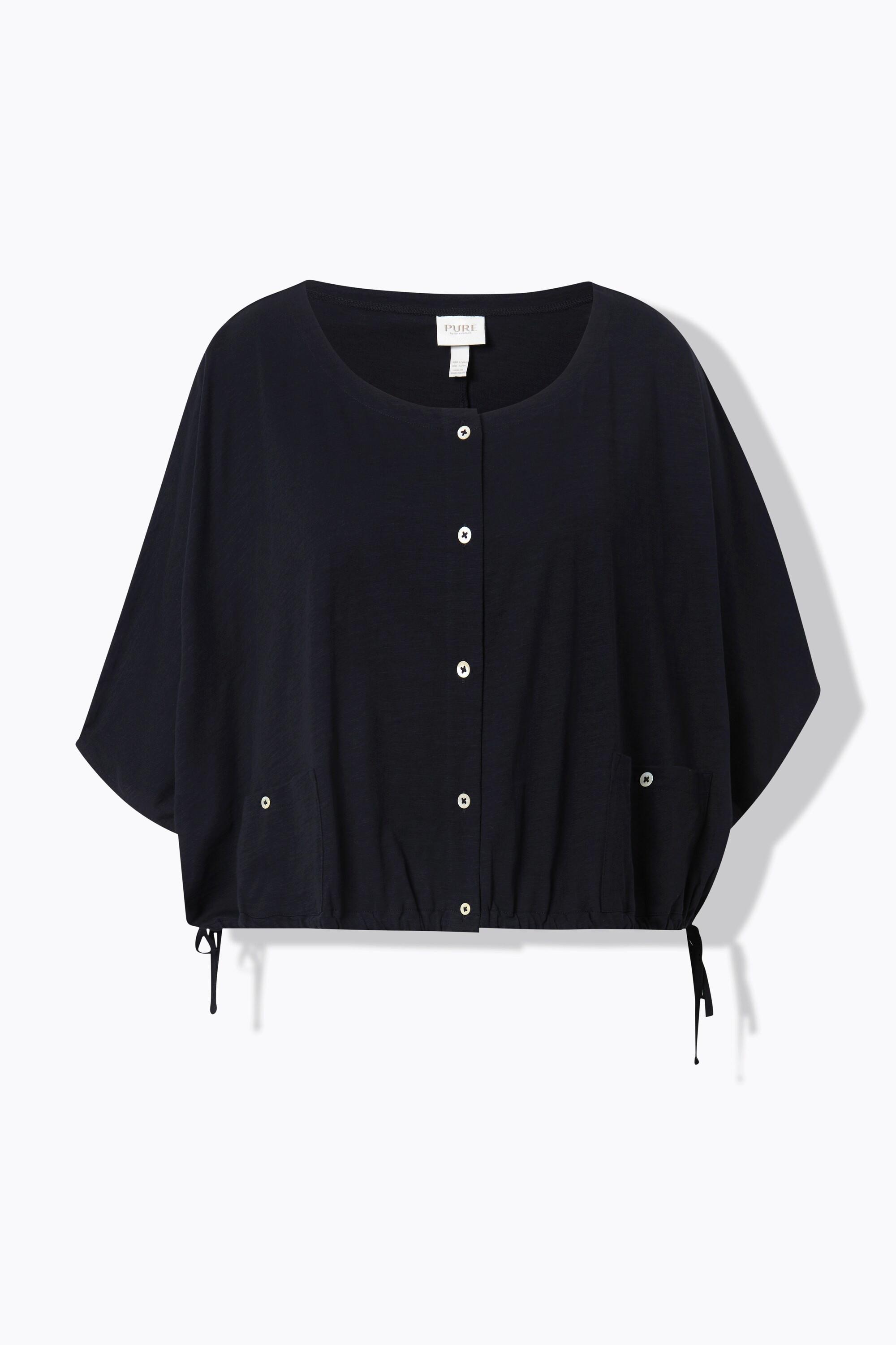 Ulla Popken T-shirt Bande Ourlet Col Rond Manches Courtes  