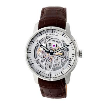 Heritor Automatische Ryder Skelettuhr mit Lederarmband