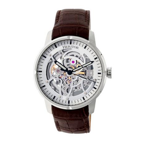 Heritor Automatic  Montre Heritor Automatic Ryder Skeleton avec bracelet en cuir 