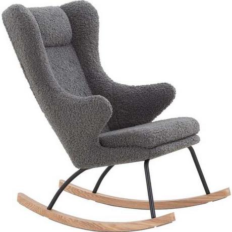 mutoni Rocking chair teddy fourrure gris  