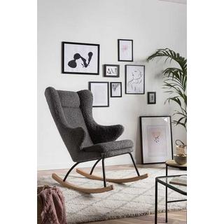 mutoni Rocking chair teddy fourrure gris  