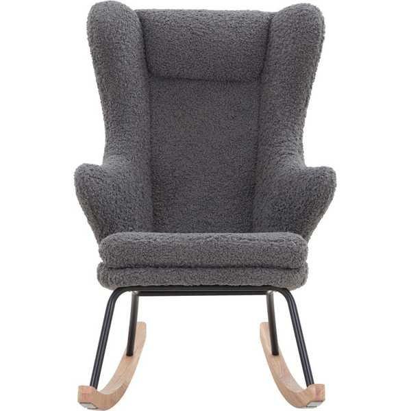 mutoni Rocking chair teddy fourrure gris  