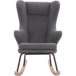 mutoni Rocking chair teddy fourrure gris  