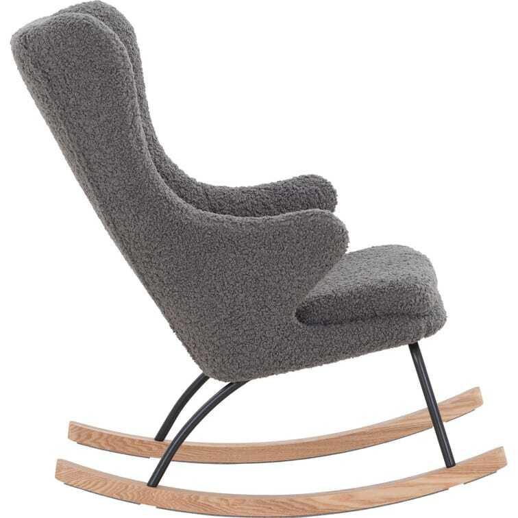 mutoni Fauteuil à bascule en peluche gris  