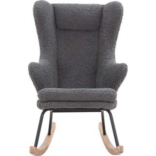 mutoni Fauteuil à bascule en peluche gris  