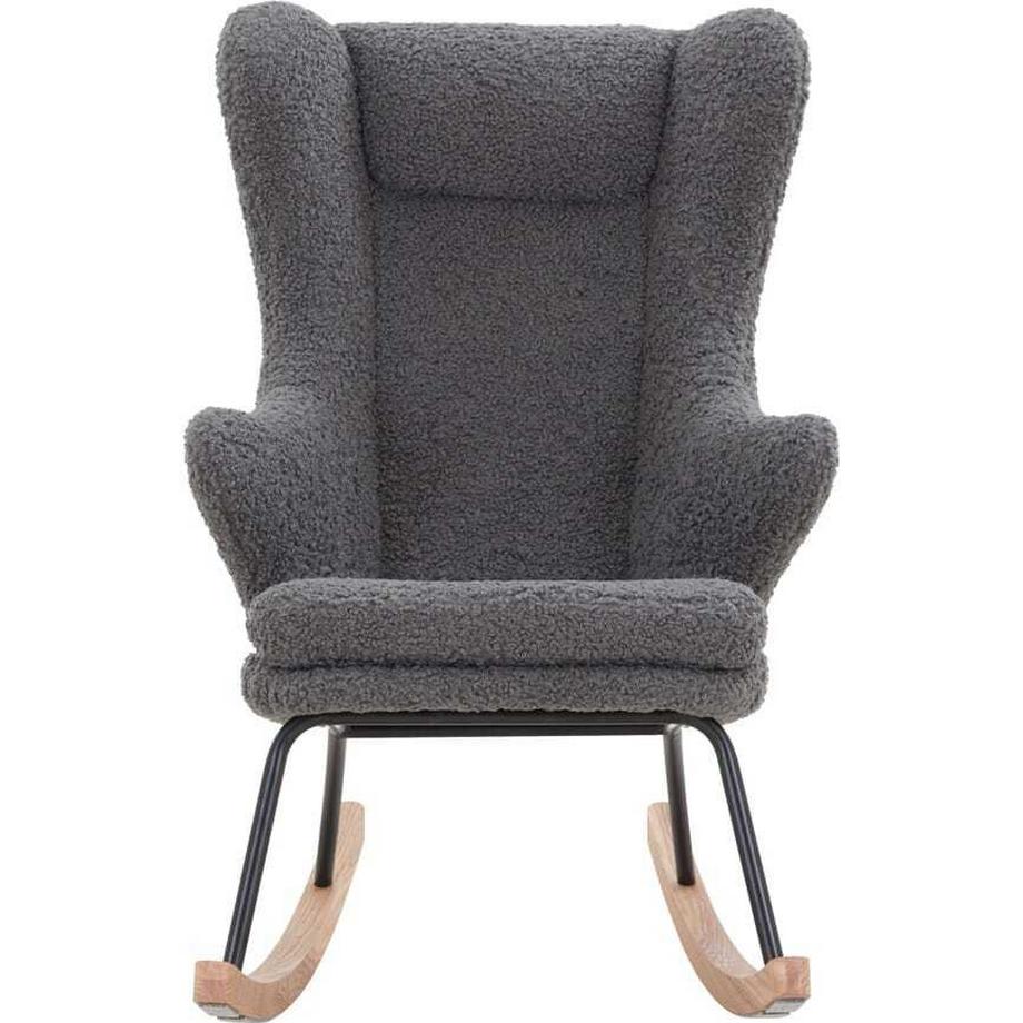mutoni Fauteuil à bascule en peluche gris  